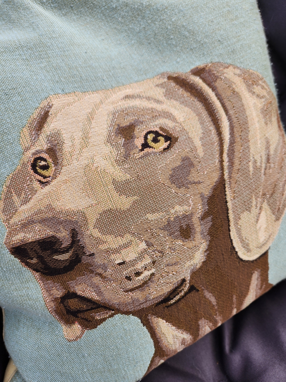 Tapestry Portrait Of Weimaraner Dog Pillow - Picture 4 of 10
